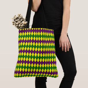 Tote Bag Mardi Gras Arlequin Motif Diamant