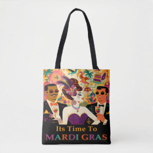 Tote Bag Mardi Gras Cocktail Party du milieu du siècle