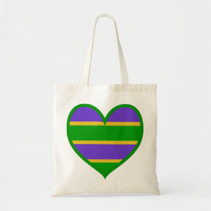 Tote Bag Mardi Gras Coeur rayé