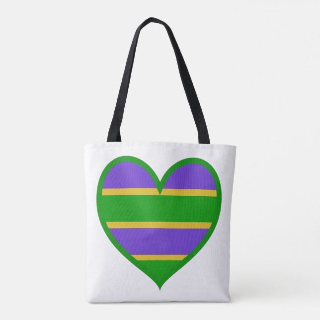 Tote Bag Mardi Gras Cœur Rayé (Dos)