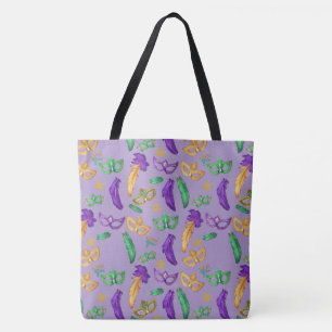 Tote Bag Mardi Gras coloré à motifs