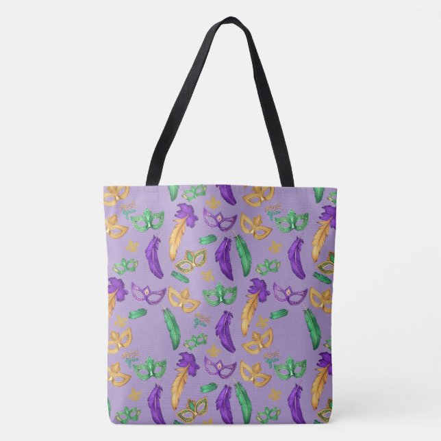 Tote Bag Mardi Gras coloré à motifs (Devant)