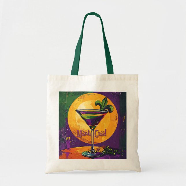 Tote Bag Mardi Gras de milieu de siècle Cocktail Fleur De L (Devant)