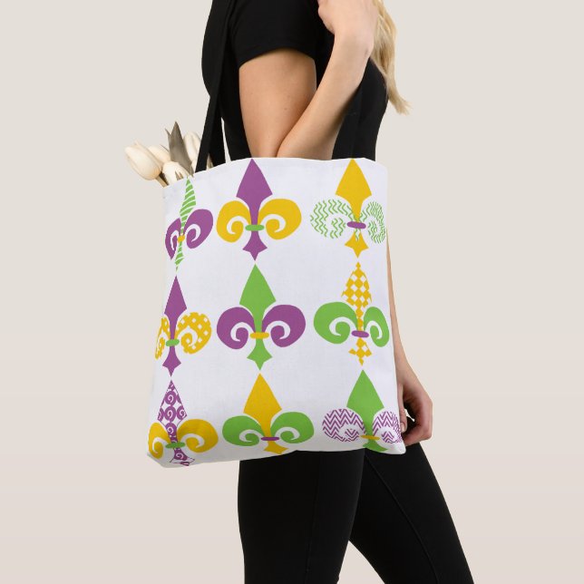 Tote Bag Mardi Gras Fleur de Lis (De près)