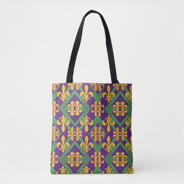 Tote Bag Mardi gras fleur di Lis (Devant)