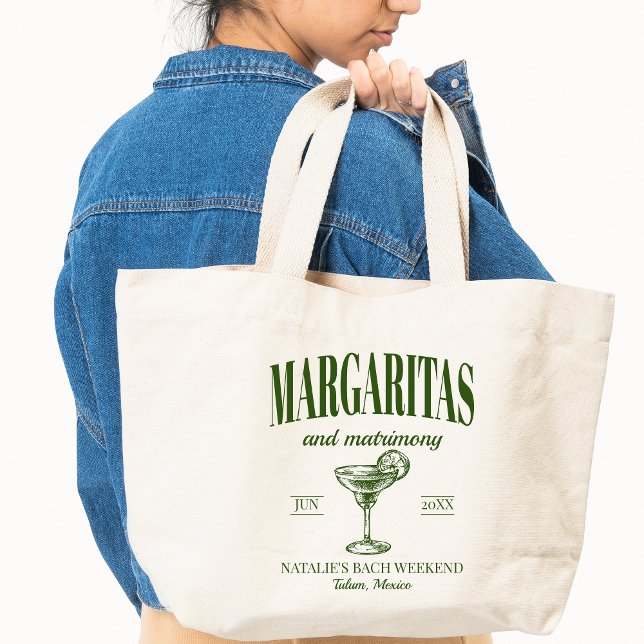 Tote Bag Margaritas Et Mariage Bachelorette Personnalisée (Créateur téléchargé)