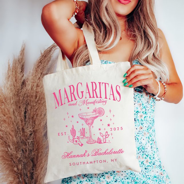 Tote Bag Margaritas modernes rétro et Bach strié de mariage (Créateur téléchargé)