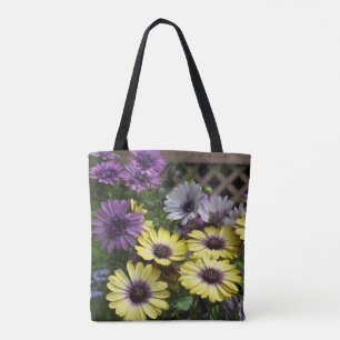 Tote Bag Marguerite africaine jaune et violet