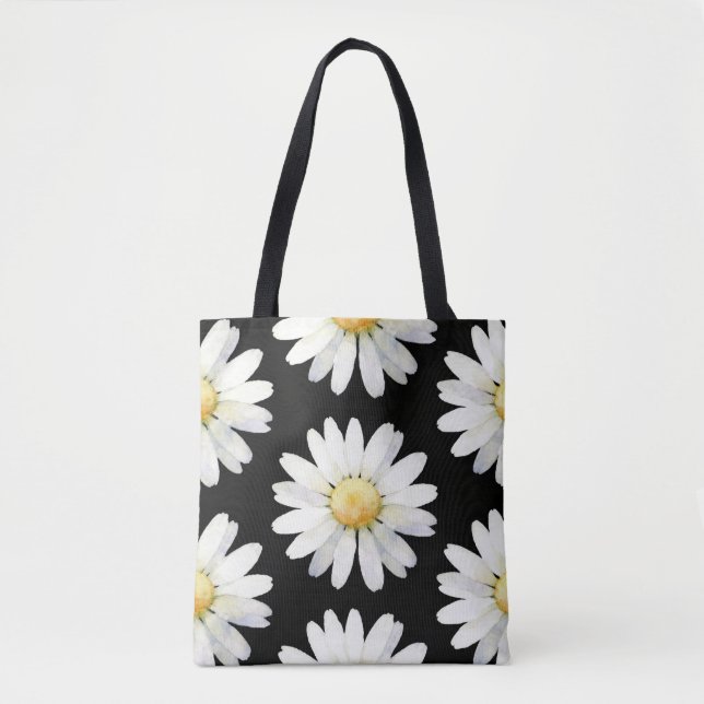 Tote Bag Marguerites à points jaunes (Devant)
