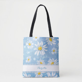 Tote Bag Marguerites blanches d'aquarelle