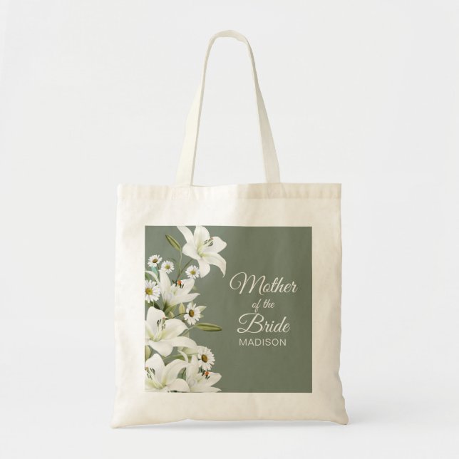 Tote Bag Marguerites Et Lys Blancs (Devant)
