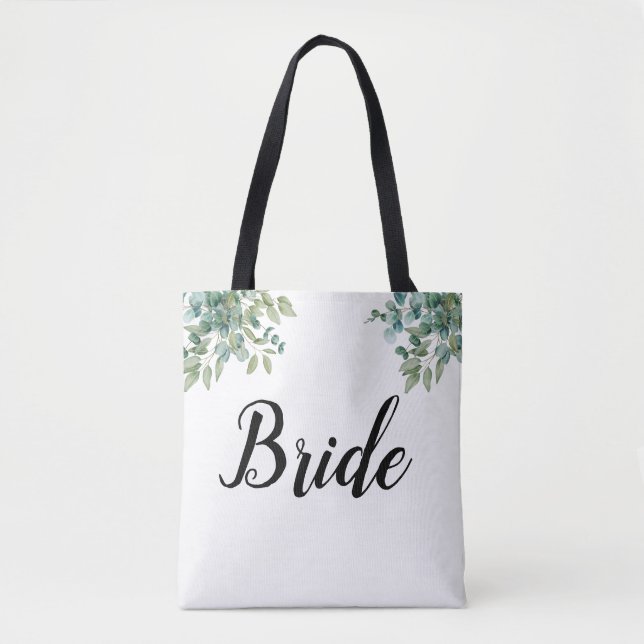 Tote Bag mariage à la verdure d'eucalyptus (Devant)