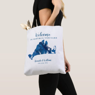 Tote Bag Mariage Bienvenue à Martha's Vineyard Movable Hear