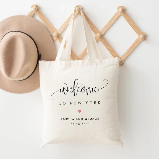 Tote Bag Mariage Bienvenue COULEUR ÉDITABLE Belle calligrap (Créateur téléchargé)