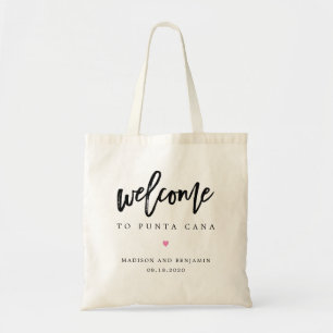 Tote Bag Mariage Bienvenue COULEUR MODIFIÉE Charme brossé B