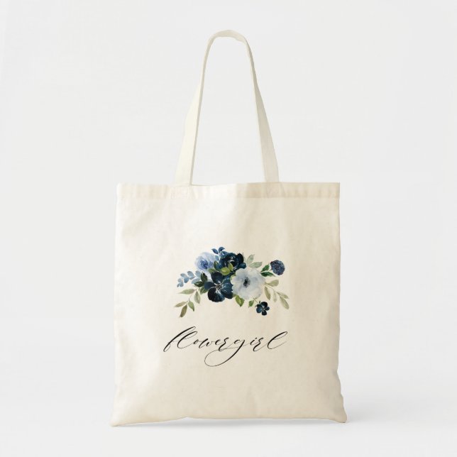 Tote Bag mariage bleu clair marine (Devant)