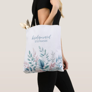Tote Bag Mariage Botanique Pastel - Demoiselle d'Honneur -