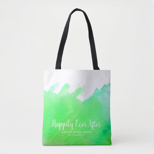 Tote Bag Mariage bridesmaid cadeau heureux jamais après ver (Devant)