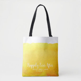 Tote Bag Mariage bridesmaid cadeau plage mariage jaune sabl