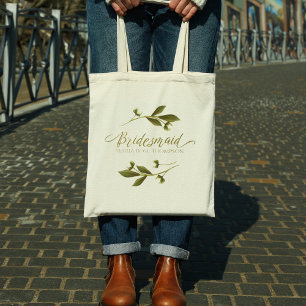 Tote Bag Mariage Bridesmaid Floral Personnalisé Vintage