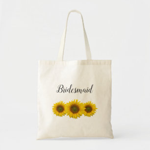 Tote Bag Mariage Bridesmaid Tournesol Rustique Floral