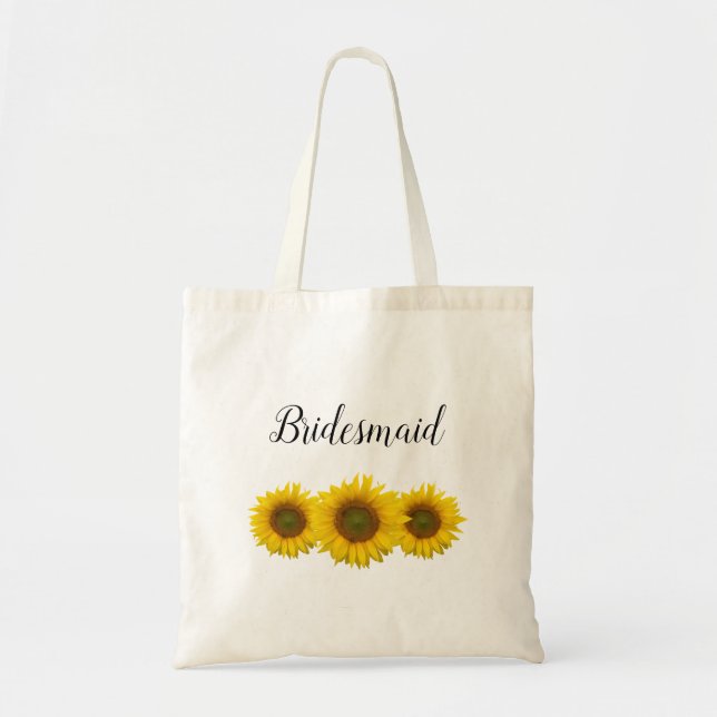 Tote Bag Mariage Bridesmaid Tournesol Rustique Floral (Devant)