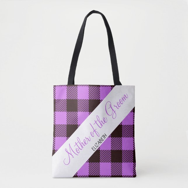 Tote Bag Mariage Cadeau Orchidée Tartan Mère De La Salle (Devant)