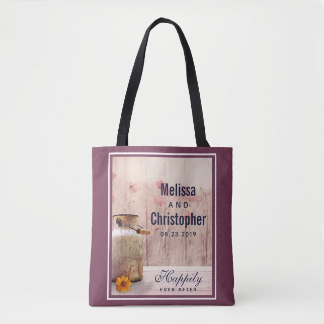 Tote Bag Mariage campagnard de lait rustique (Devant)