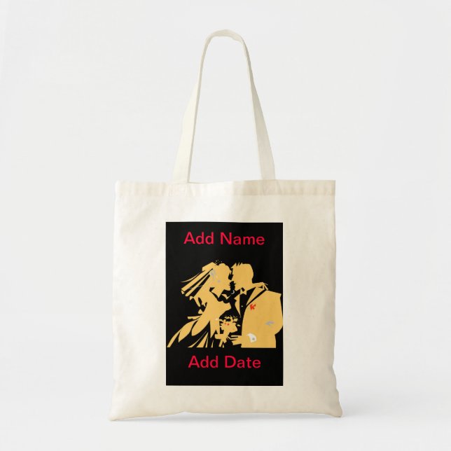 Tote Bag Mariage Couple Silhoutte (Devant)