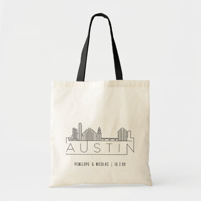 Tote Bag Mariage d'accueil personnalisé Austin Fourre-tout (Devant)