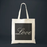 Tote Bag Mariage d'amour de fond gris élégant<br><div class="desc">Vous pouvez facilement changer les polices et les couleurs. Vous pouvez également ajouter votre logo et l'image de fond comme vous le souhaitez.</div>