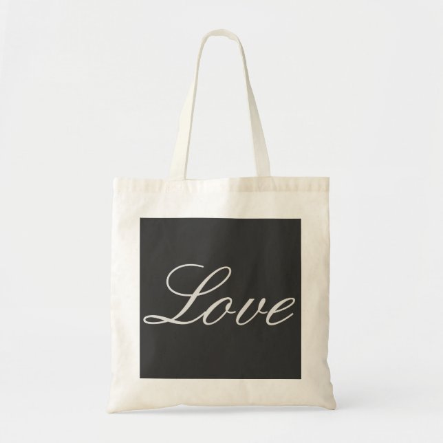 Tote Bag Mariage d'amour de fond gris élégant (Devant)