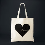 Tote Bag Mariage d'amour du coeur noir<br><div class="desc">C'est un beau sac fourre-tout pour les amoureux avec l'image de coeur noir pour juste marié et toute autre occasion. Même il peut être customisé avec votre nom ou logo.</div>
