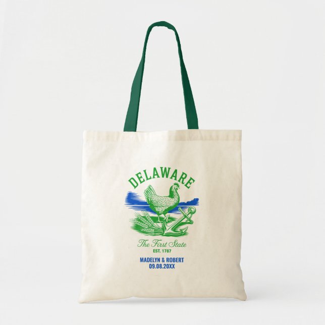 Tote Bag Mariage dans le Delaware, Bienvenue aux invités, D (Devant)