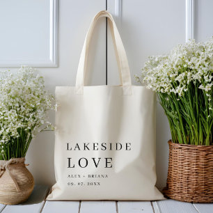 Tote Bag Mariage de bienvenue moderne élégant au bord du la