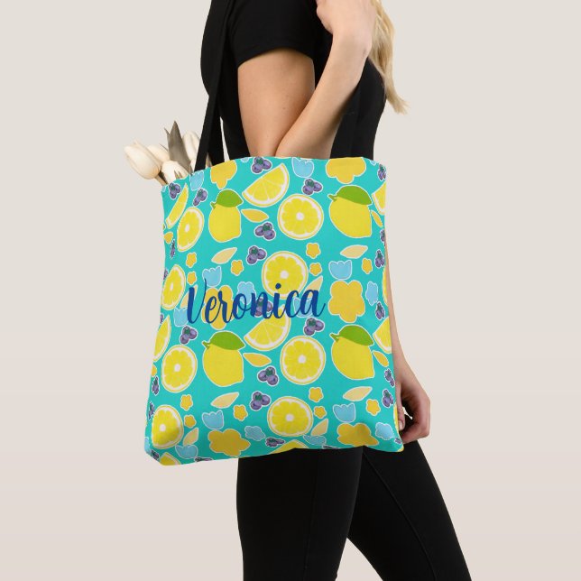Tote Bag Mariage de citron moderne (De près)
