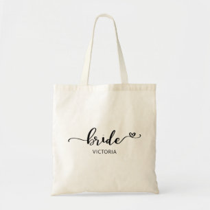 Tote Bag Mariage de coeur de la mariée Calligraphy