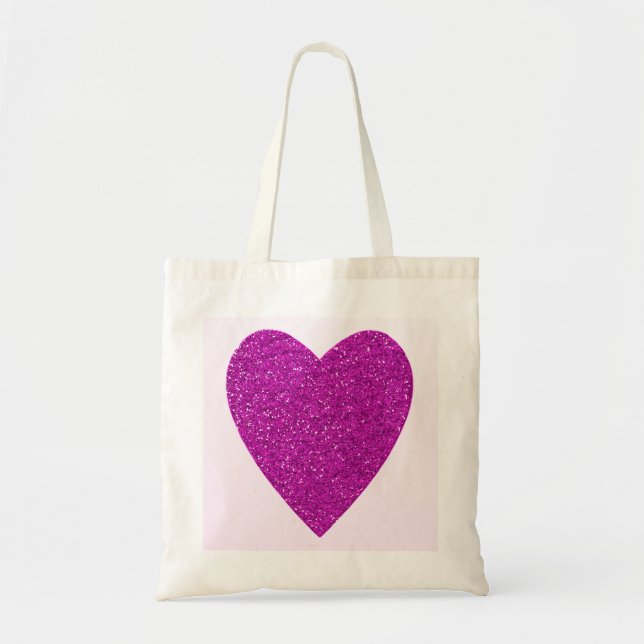 Tote Bag Mariage de coeur rose parties scintillant (Devant)