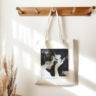 Tote Bag Mariage de couple photo personnalisé minimaliste n