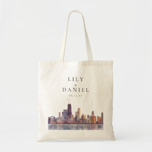 Tote Bag Mariage de destination à Chicago Illinois à l'aqua