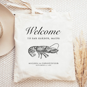 Tote Bag Mariage de Destination Bienvenue Homard