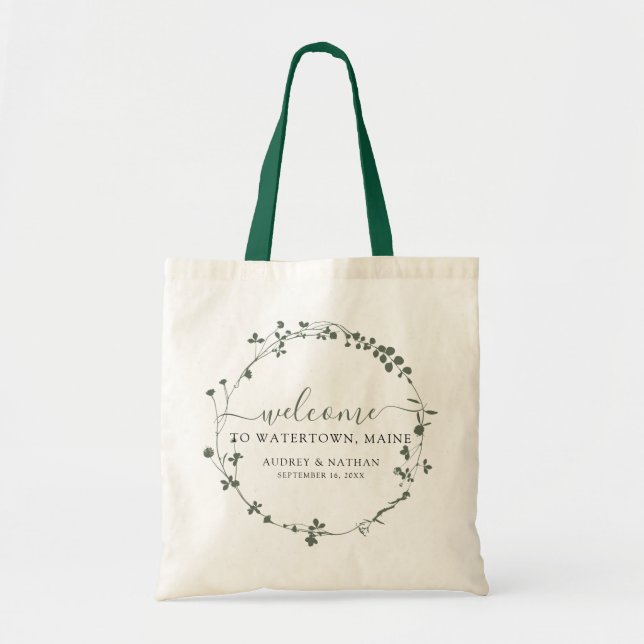 Tote Bag Mariage de destination botanique Bienvenue (Devant)