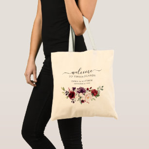 Tote Bag Mariage de destination floral Bourgogne Bienvenue