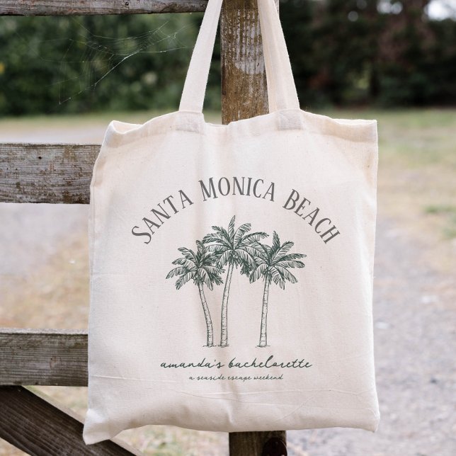 Tote Bag Mariage de destination Palm Tree coloré (Créateur téléchargé)