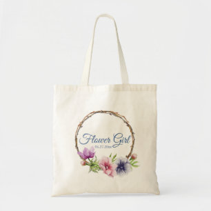 Tote Bag Mariage de fleurs d'anémone aquarelle