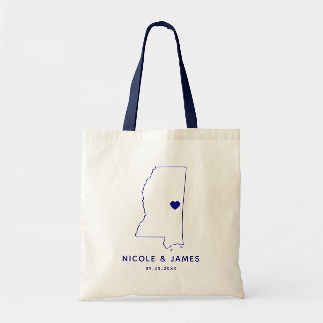 Tote Bag Mariage de la carte Mississippi Welcome Bag Fourre (Devant)