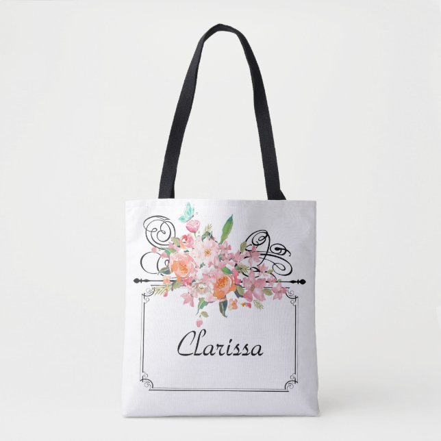Tote Bag Mariage de la penderie fleurie victorienne (Devant)