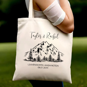 Tote Bag Mariage de montagne Bienvenue Mariage Personnalise