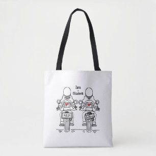 Tote Bag Mariage de motocyclette de deux mariées