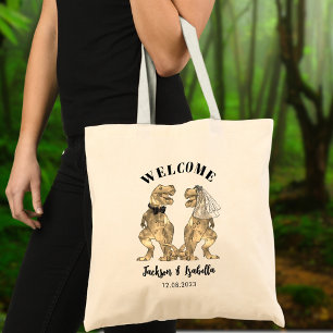 Tote Bag Mariage de T Rex Drôle Mariée et Marié Bienvenue